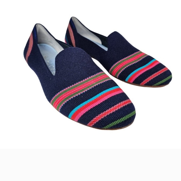 Rothy's  Navy Ribbon Striped Loafers Sz: 6 - Picture 4 of 10